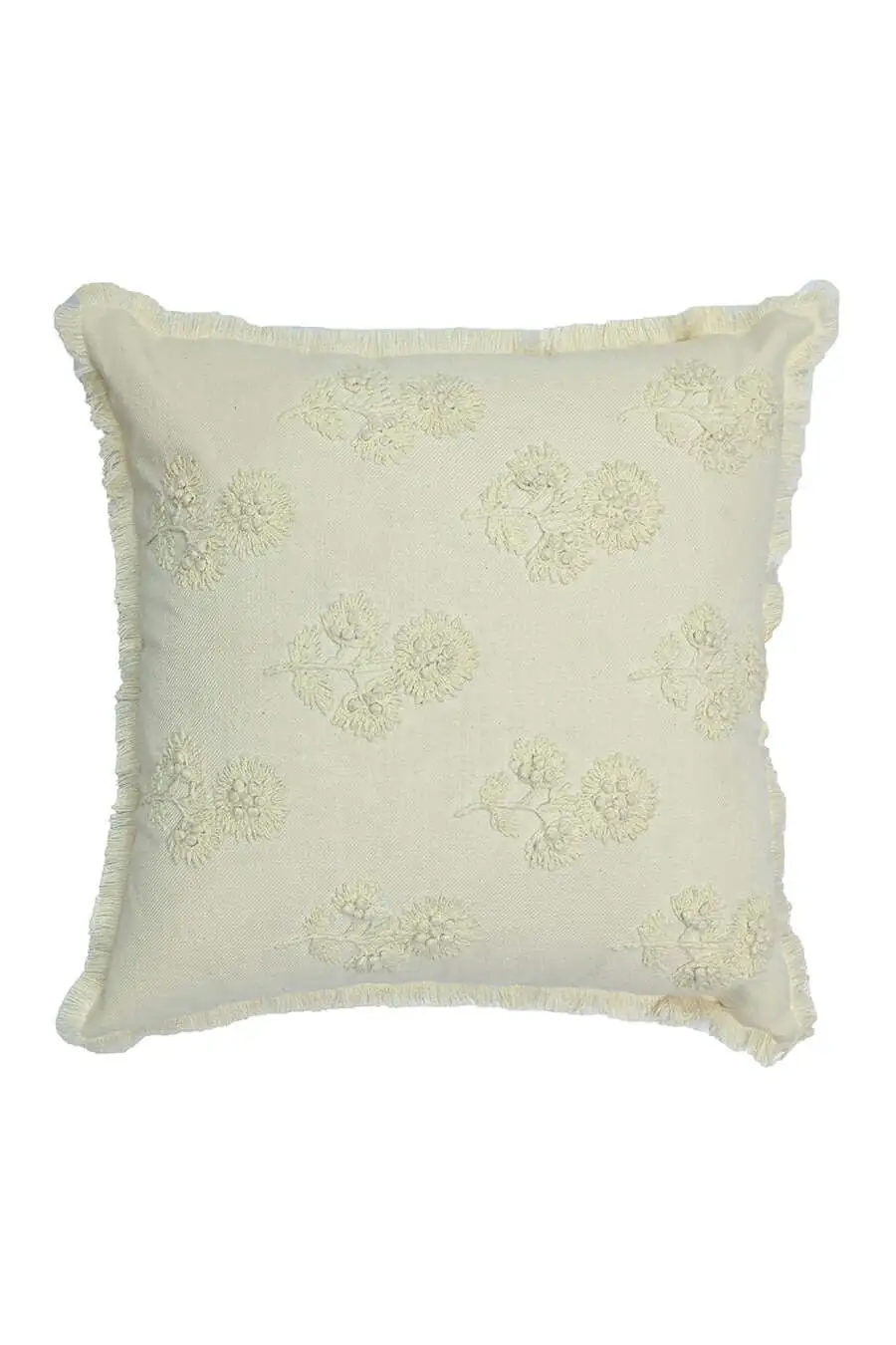 Refined Profile Embroidered Cotton Decorative Cushion Cover