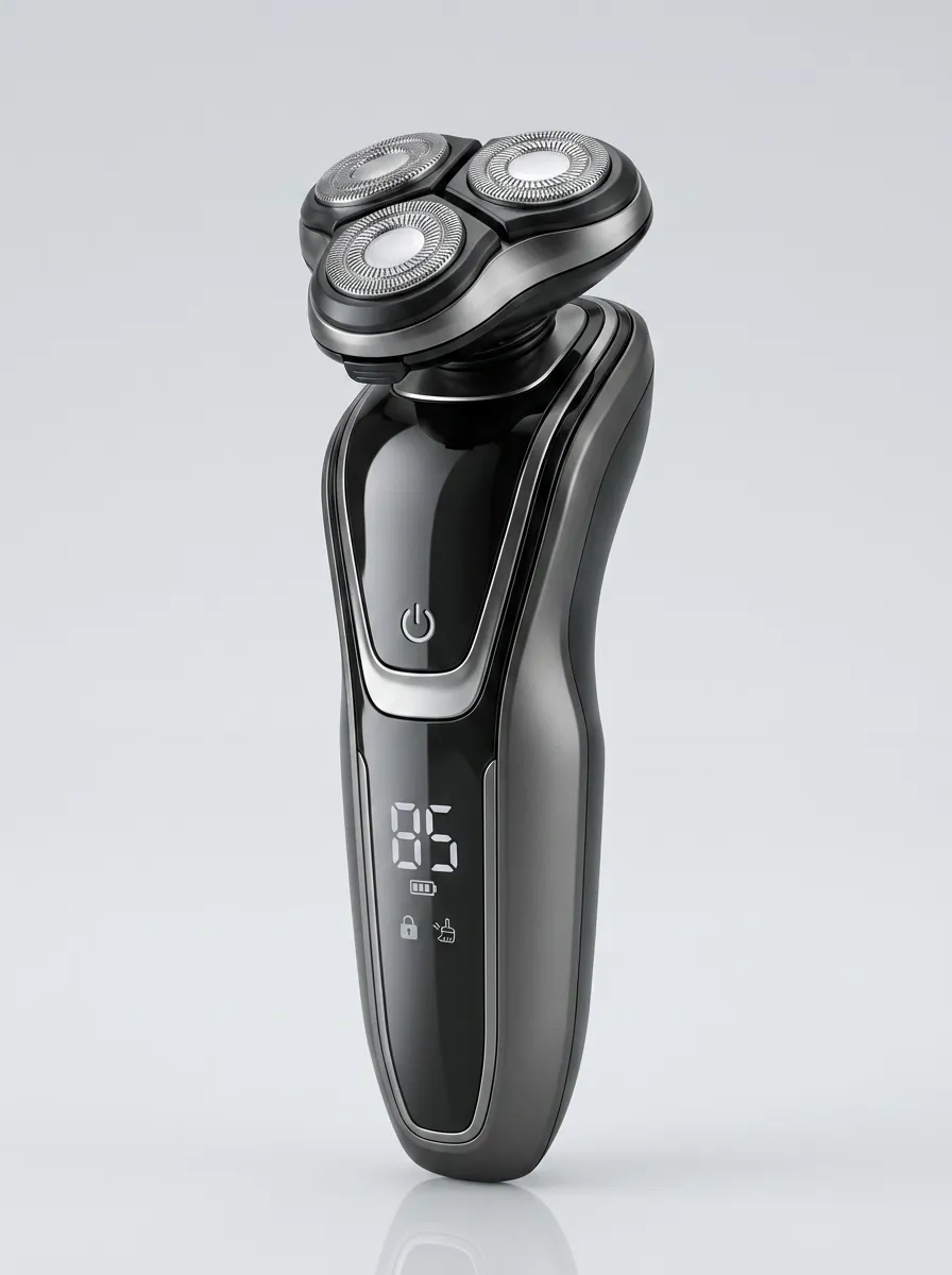 Rotary 3D Floating-Head LED Display Electric Shaver