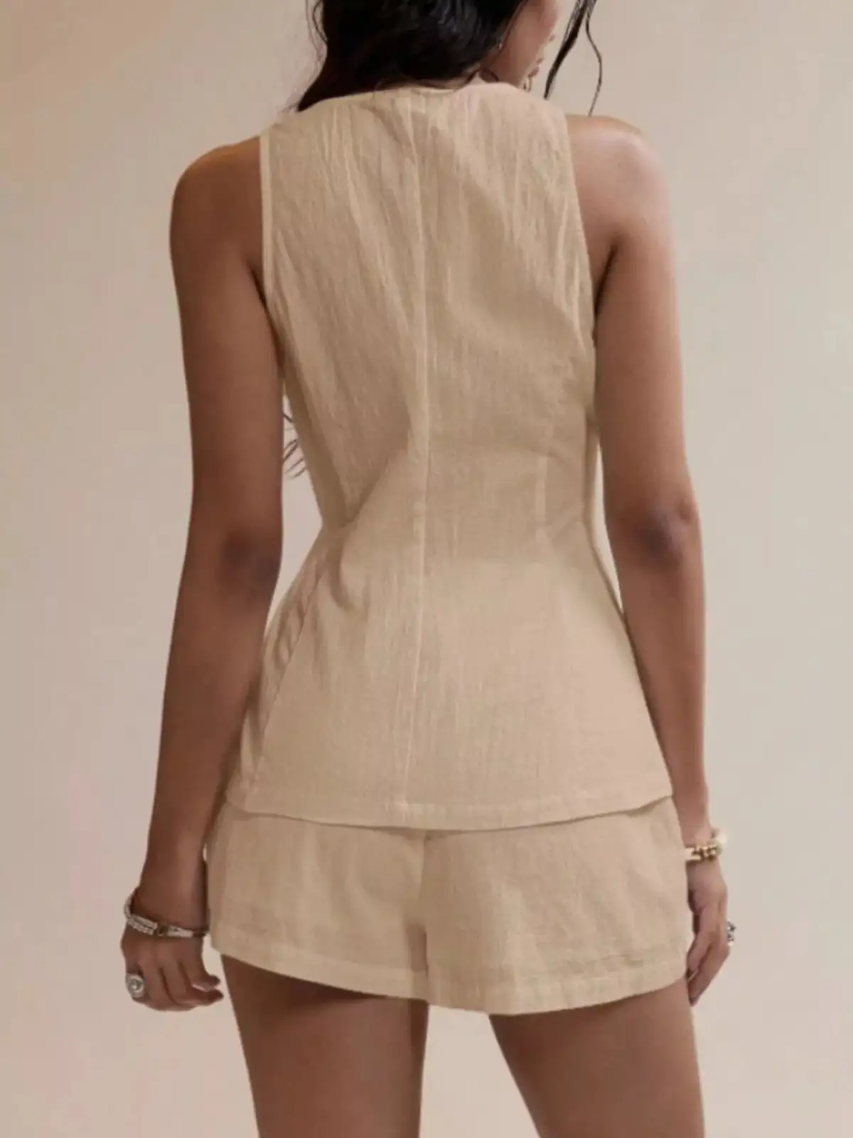 Refined Cotton Top and Shorts Matching Set