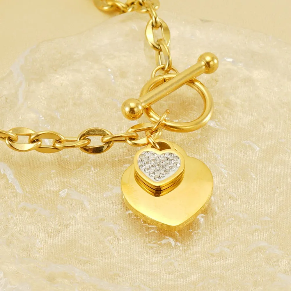 Heart Metal Charm Bracelet