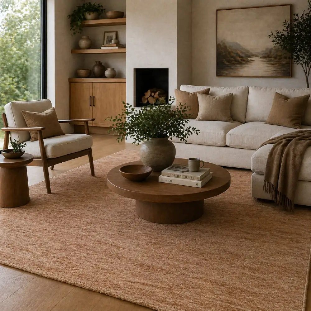 Hand-Knotted Wool Fringed Carpet