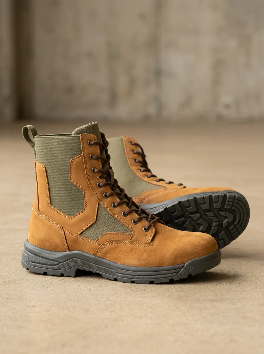 Unisex Modern Tactical Outdoor Suede Print Work Boots