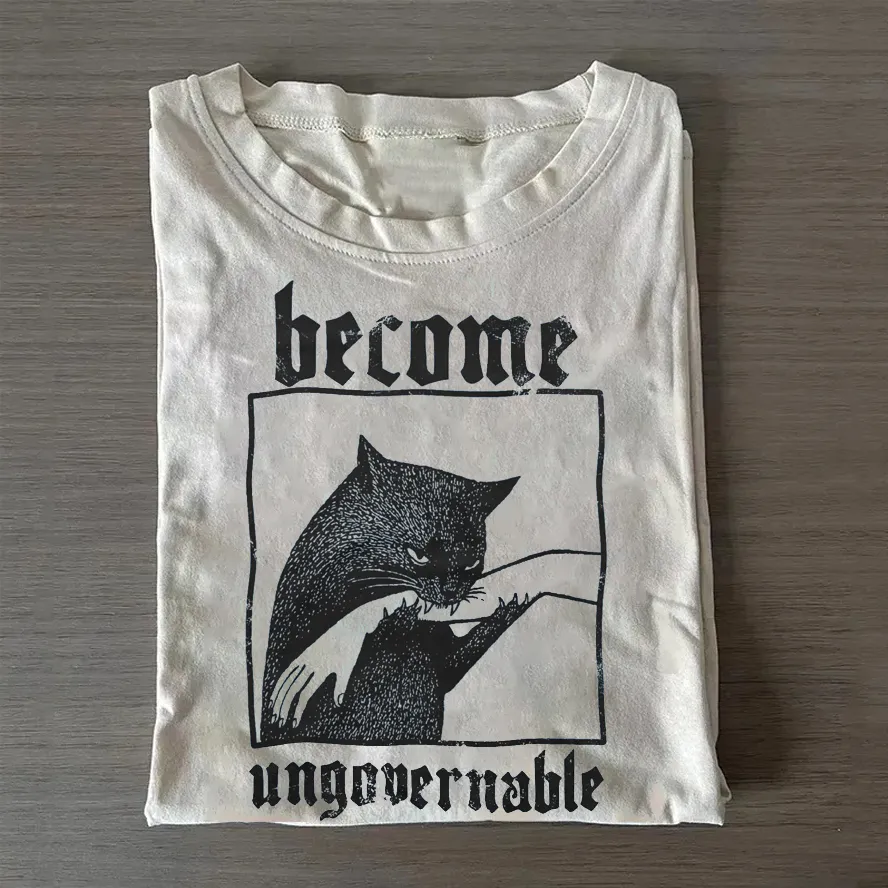Become Ungovernable Funny Graphic Cat Tee