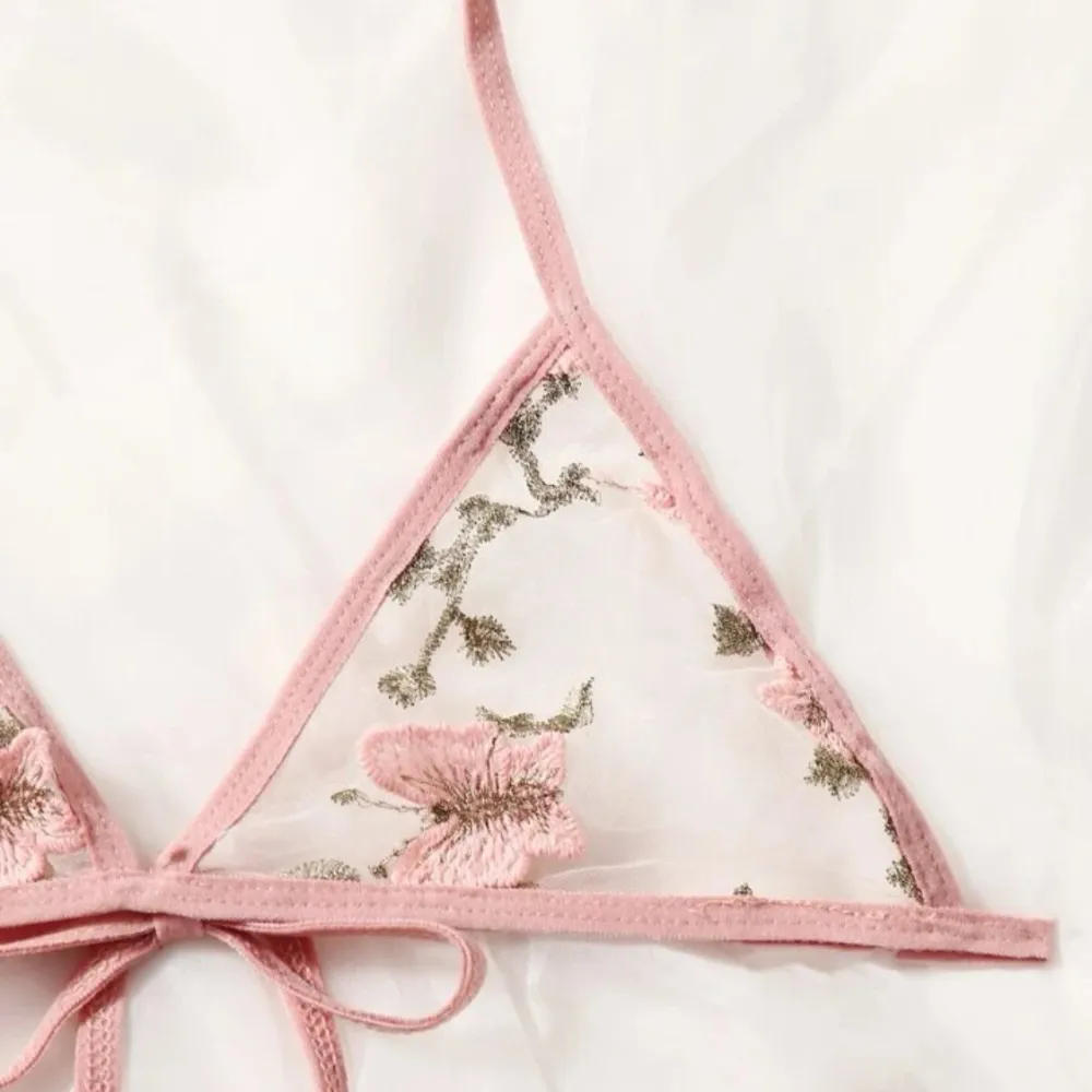 Butterfly Embroidered Lace Lingerie Set