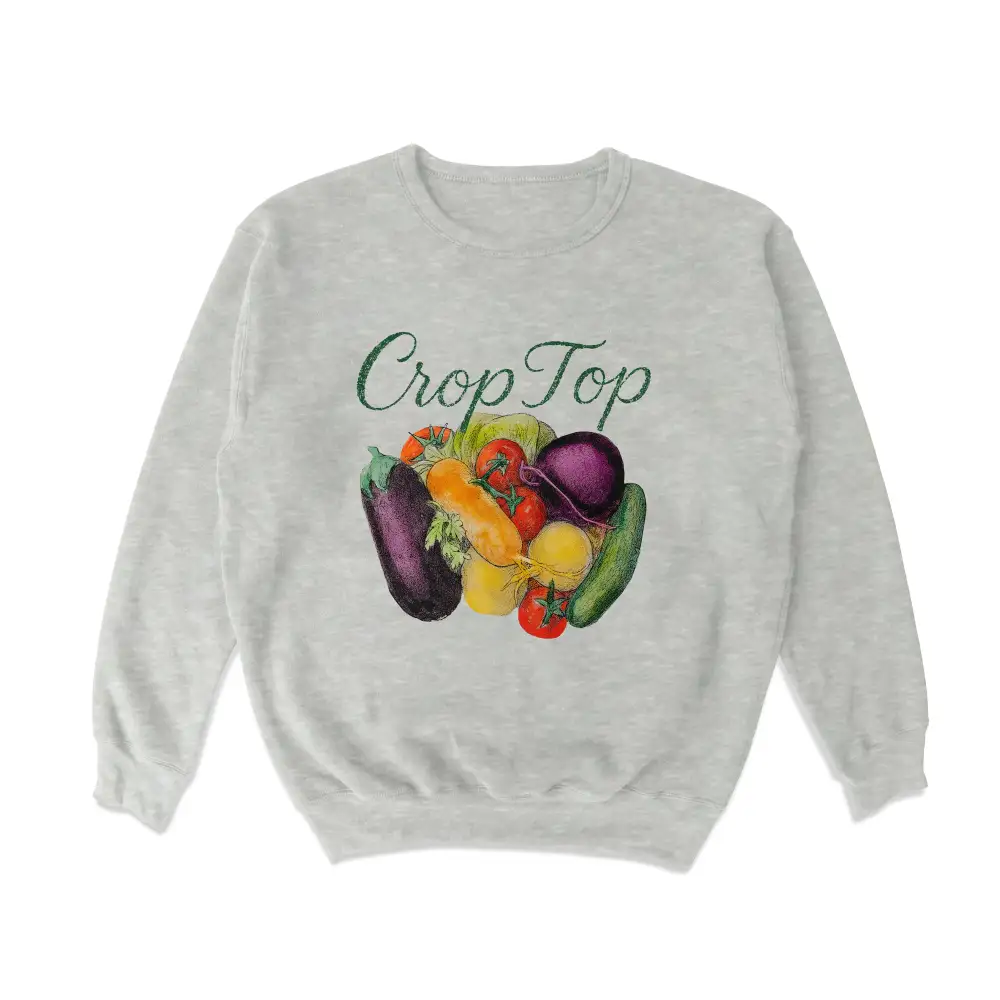 Cropped Graphic Crewneck Sweatshirt