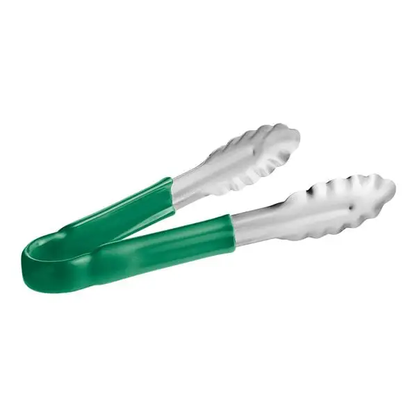 Coated Handle Stainless Steel Scalloped Tongs