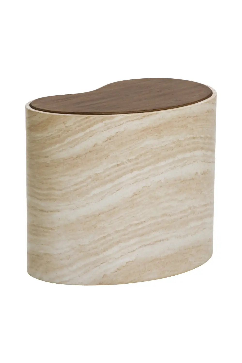 Freeform Travertine-Look Indoor/outdoor Coffee Table