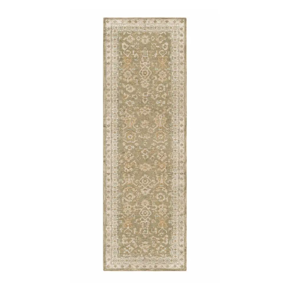 Abstract Hand-Knotted Wool Table Runner
