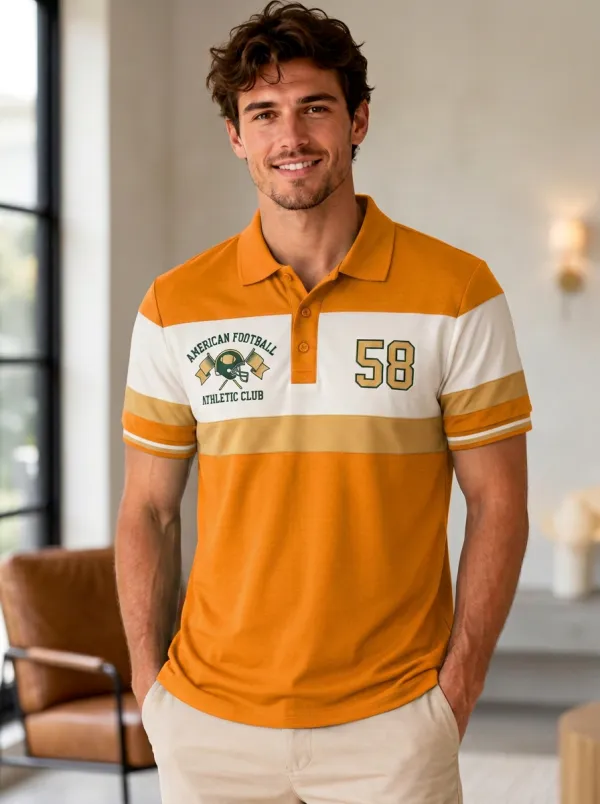 Men's Gridiron Number Polo Shirt