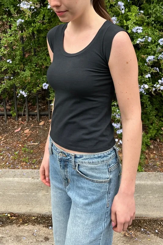 Black Ribbed Top