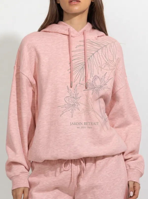 Women's Botanical Garden Jardin Retrait Floral Printed Hoodie