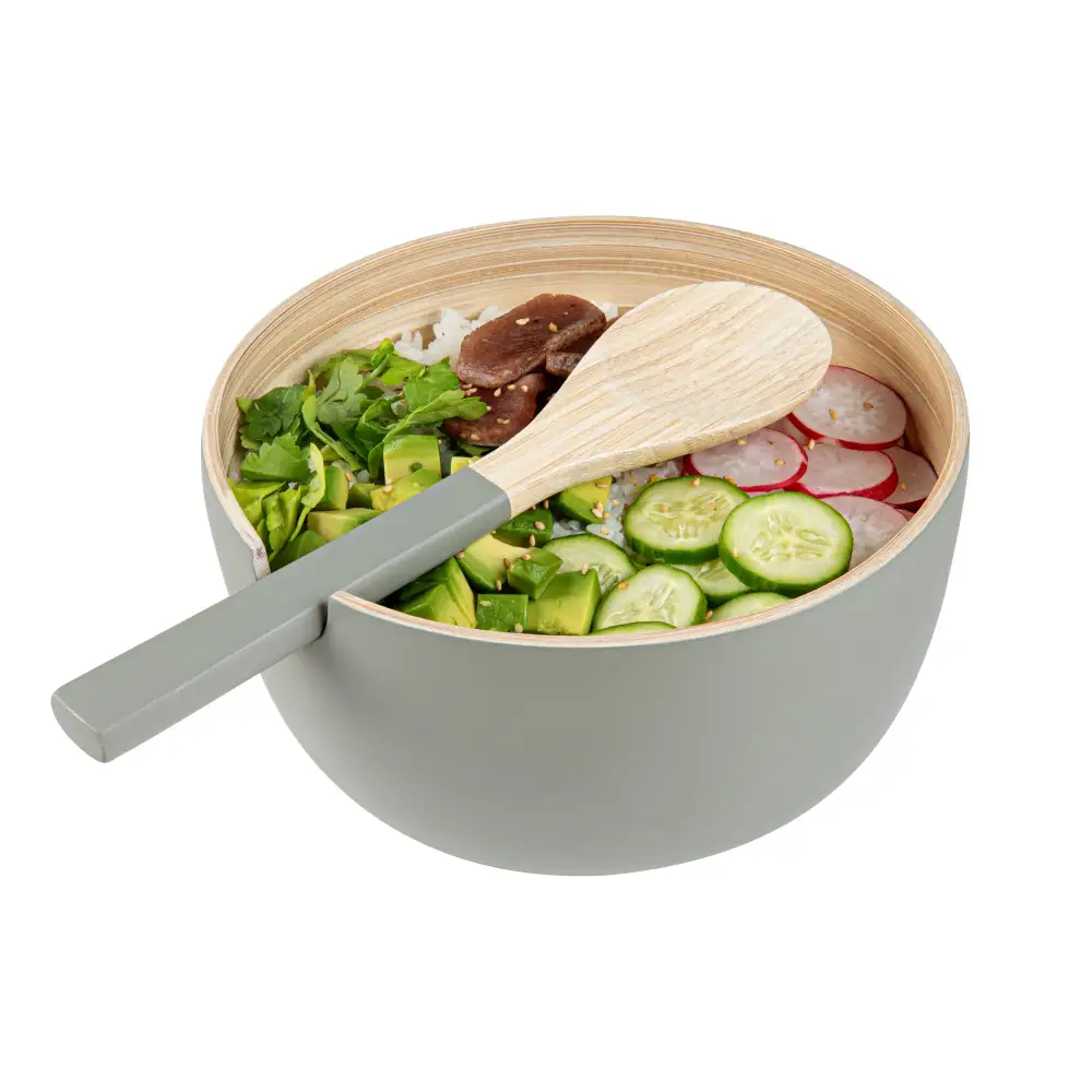 Spun Bamboo Serving Bowl Utensil