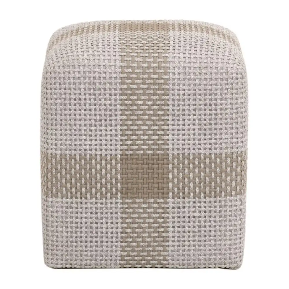 Woven Flat Rope Indoor/Outdoor Ottoman