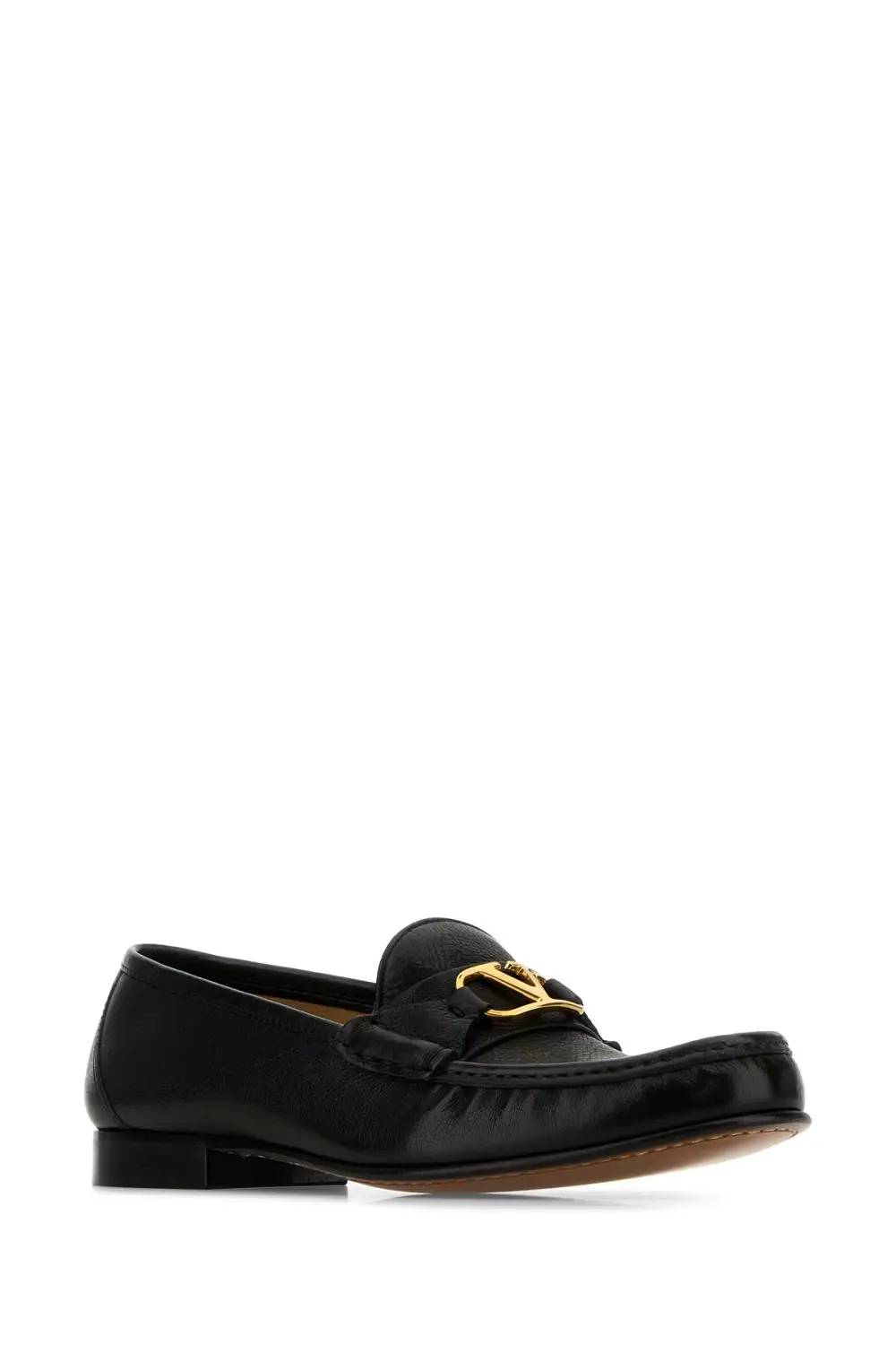 Metal Vamp Pebbled Calf Loafers