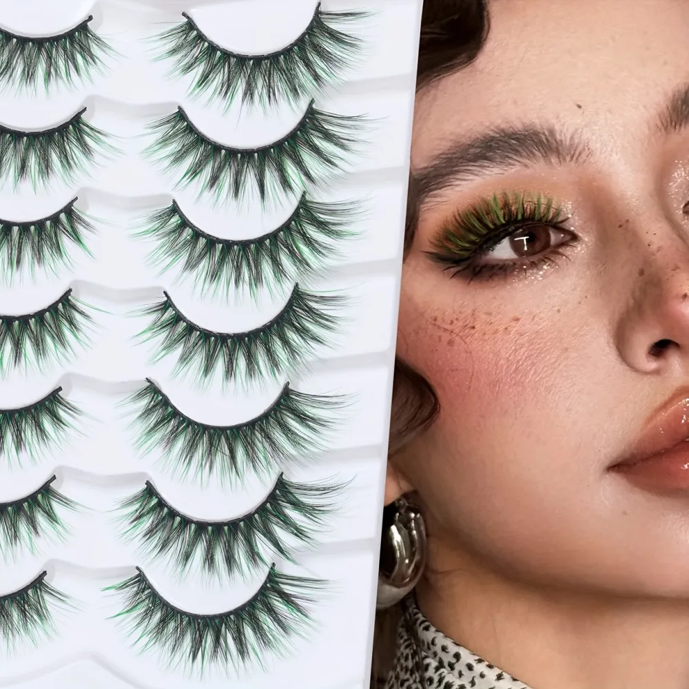Wispy Green Party Lashes