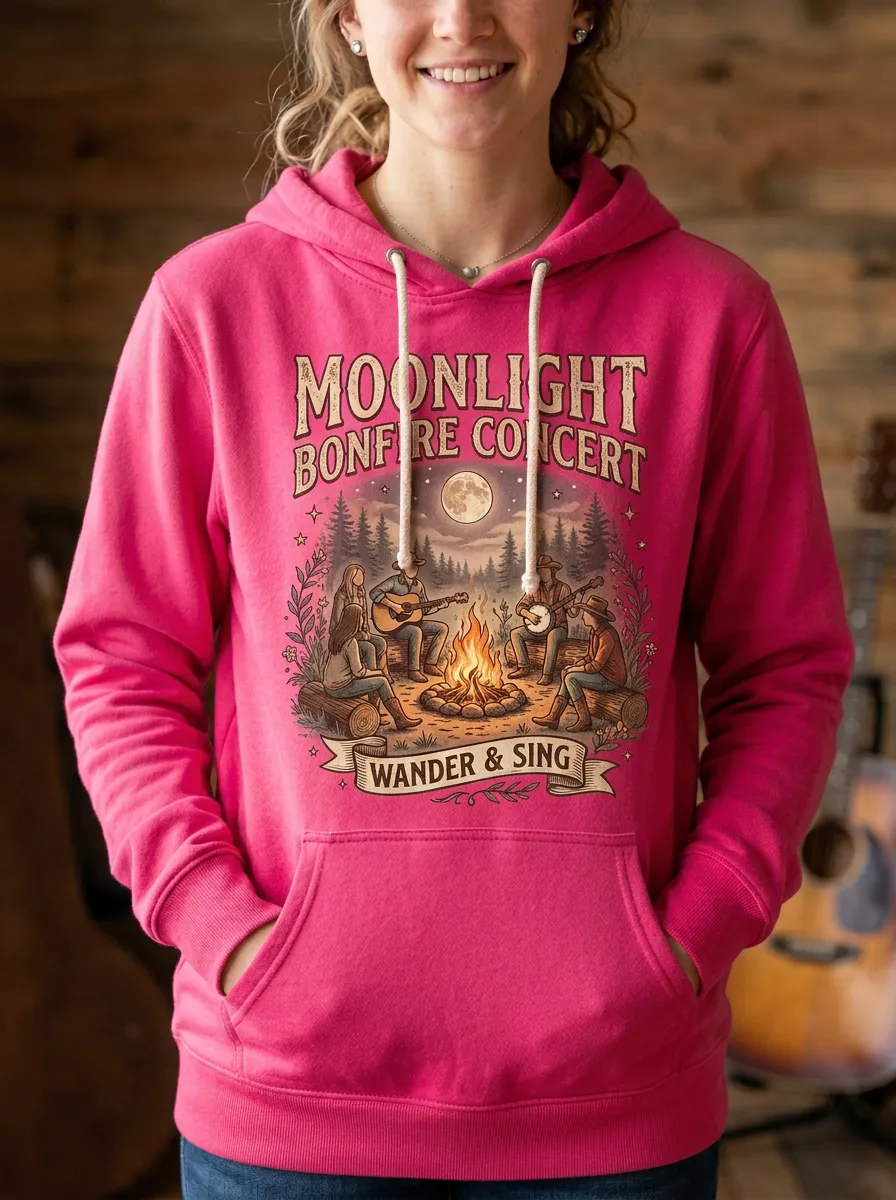 Country Music Bonfire Concert Pullover Hoodie