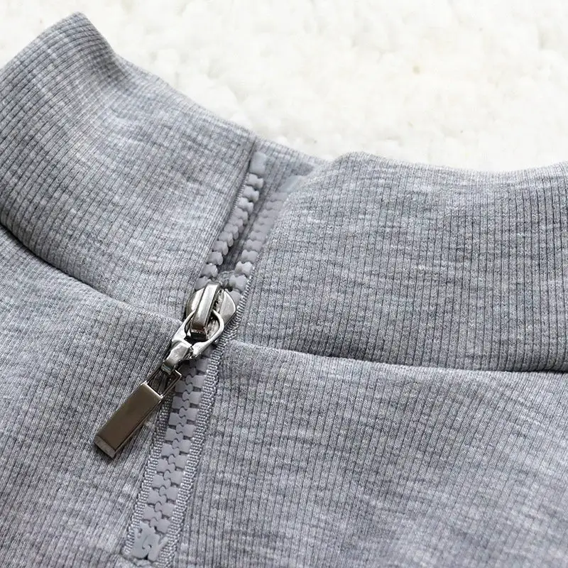Zipper Up Fleece Lined Pajama Set