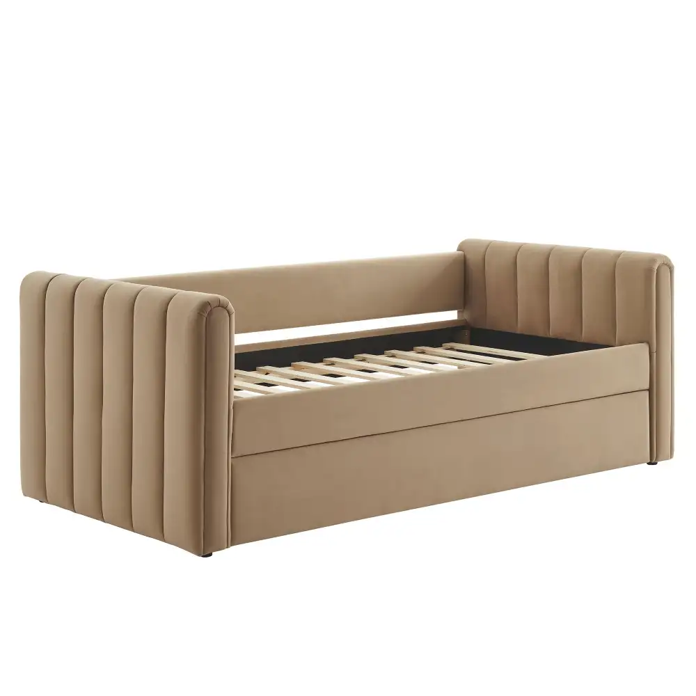 Channel Tufted Performance Velvet Daybed with Trundle