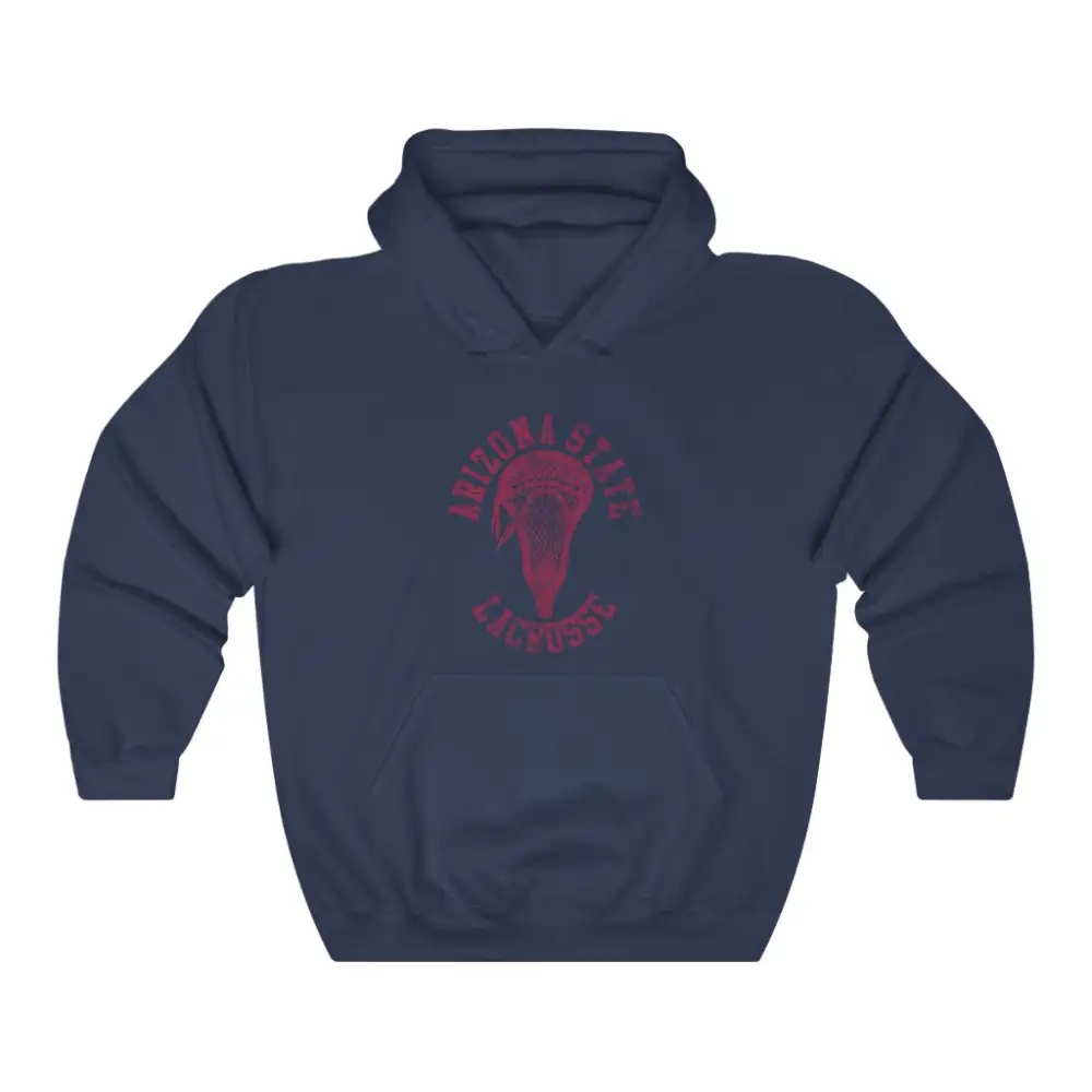 Stick Head Maroon Accent Lacrosse Graphic Pullover Hoodie