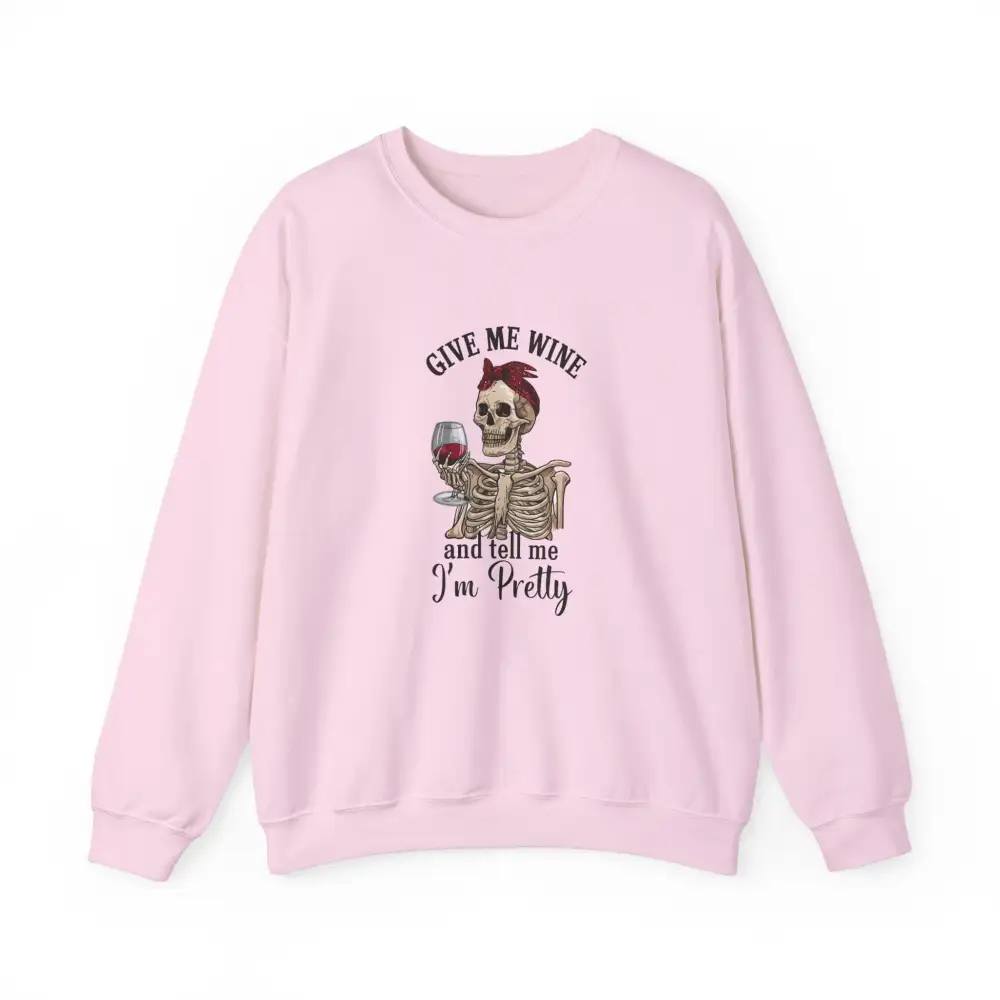 Skeleton Wine Graphic Crewneck Sweatshirt