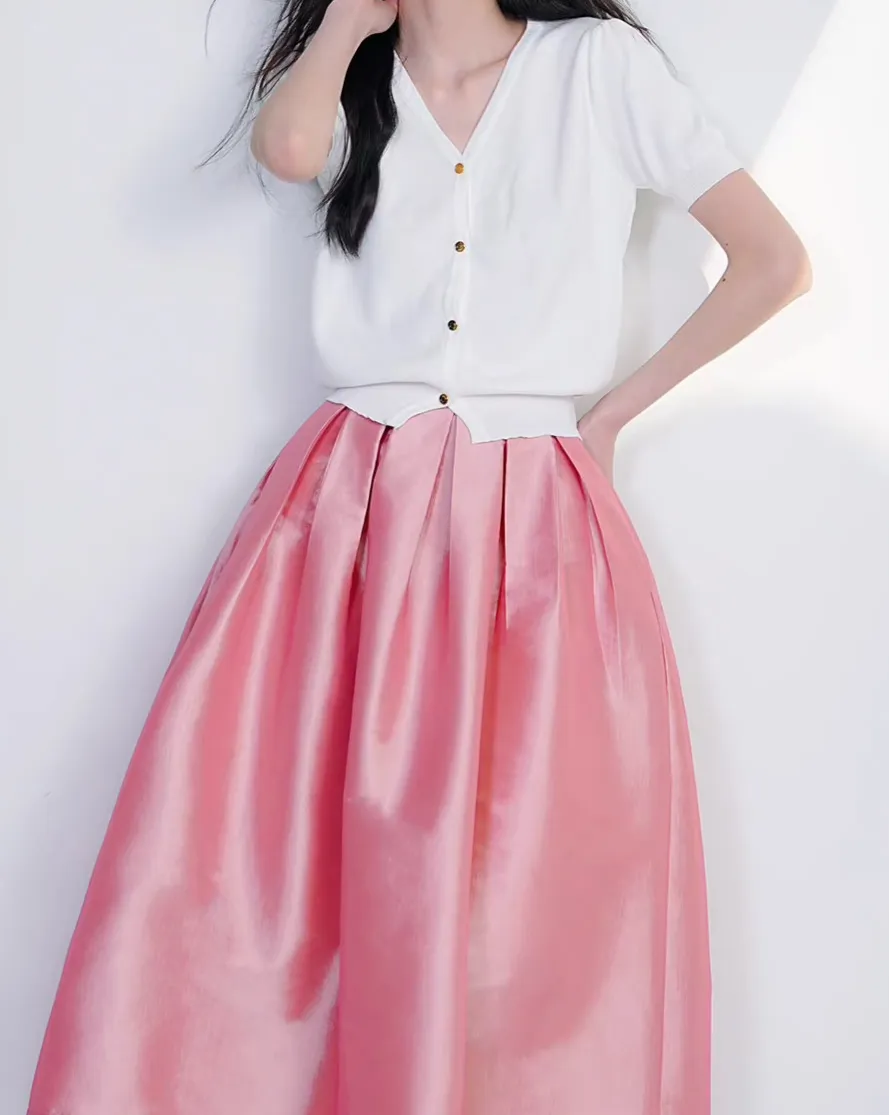 Graceful Easy Everyday Casual Pleated Skirt