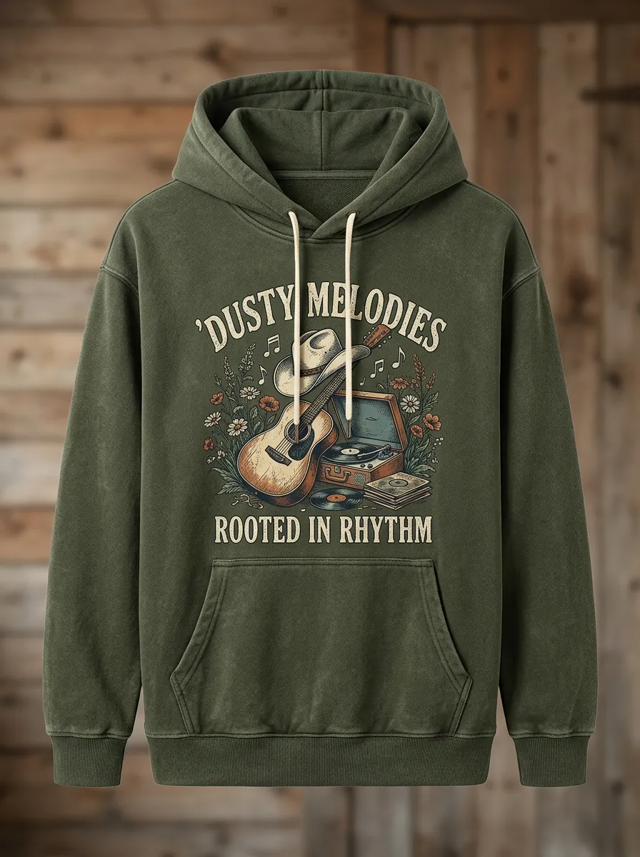 Honky-Tonk-Inspired Guitar Country Music Graphic Hoodie