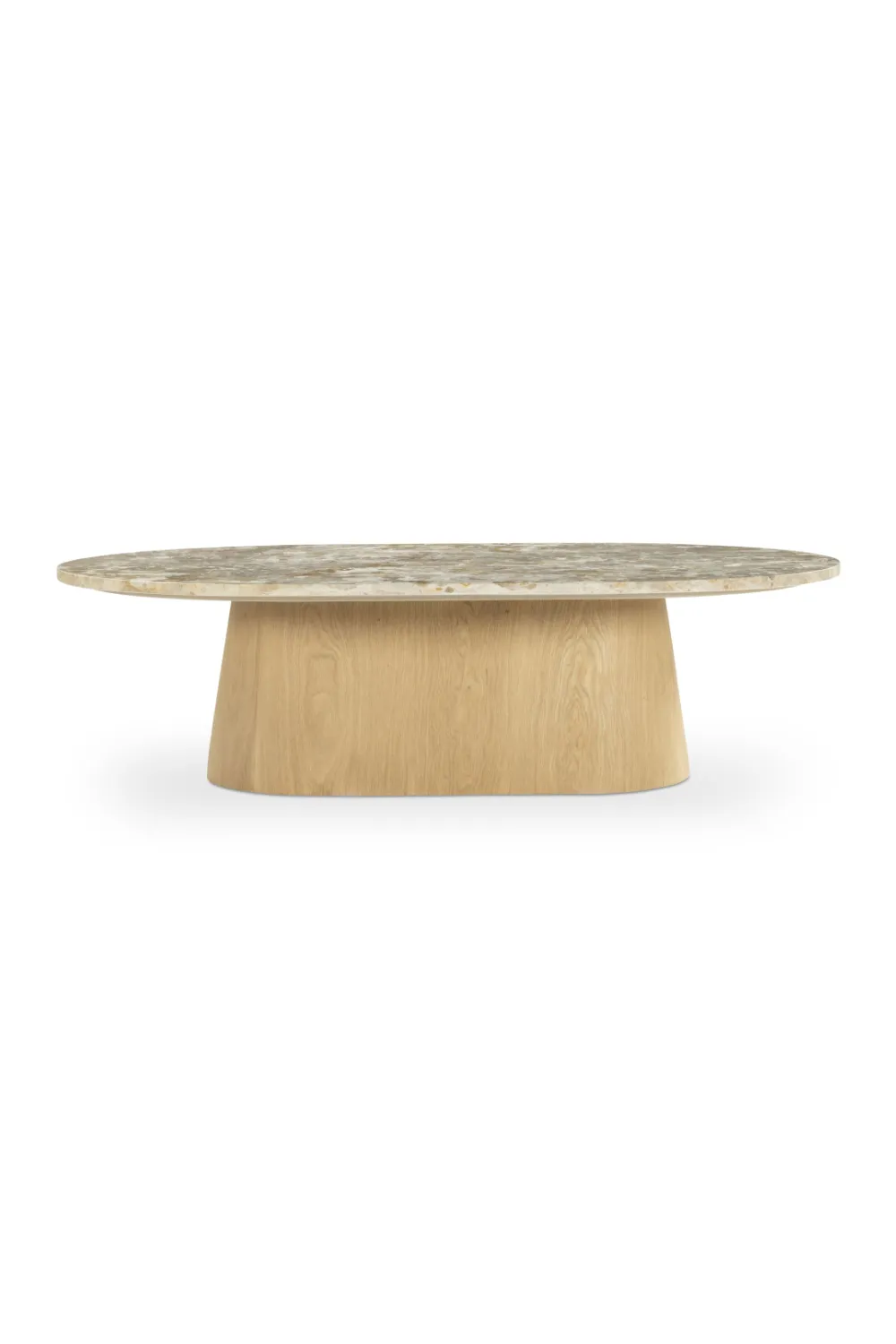 Wood Base Marble Coffee Table