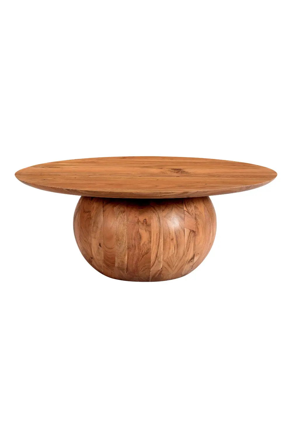 Sculptural Acacia Round Coffee Table