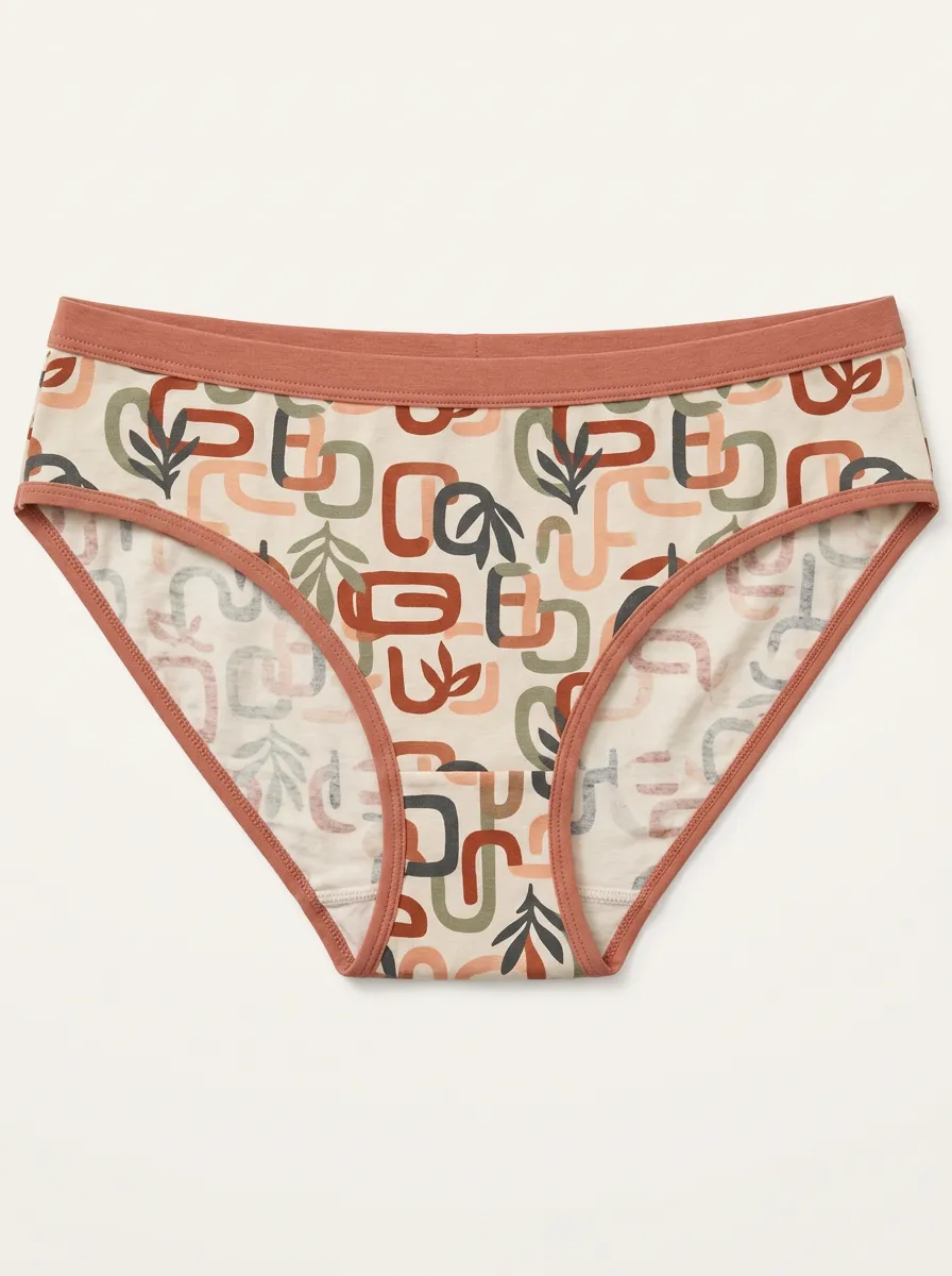 Women's Leaf Geometric Abstract Printed Briefs