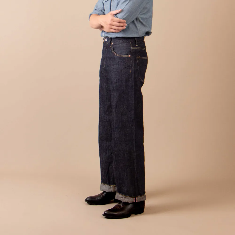 Workwear Inspired Wide Straight Casual Jeans