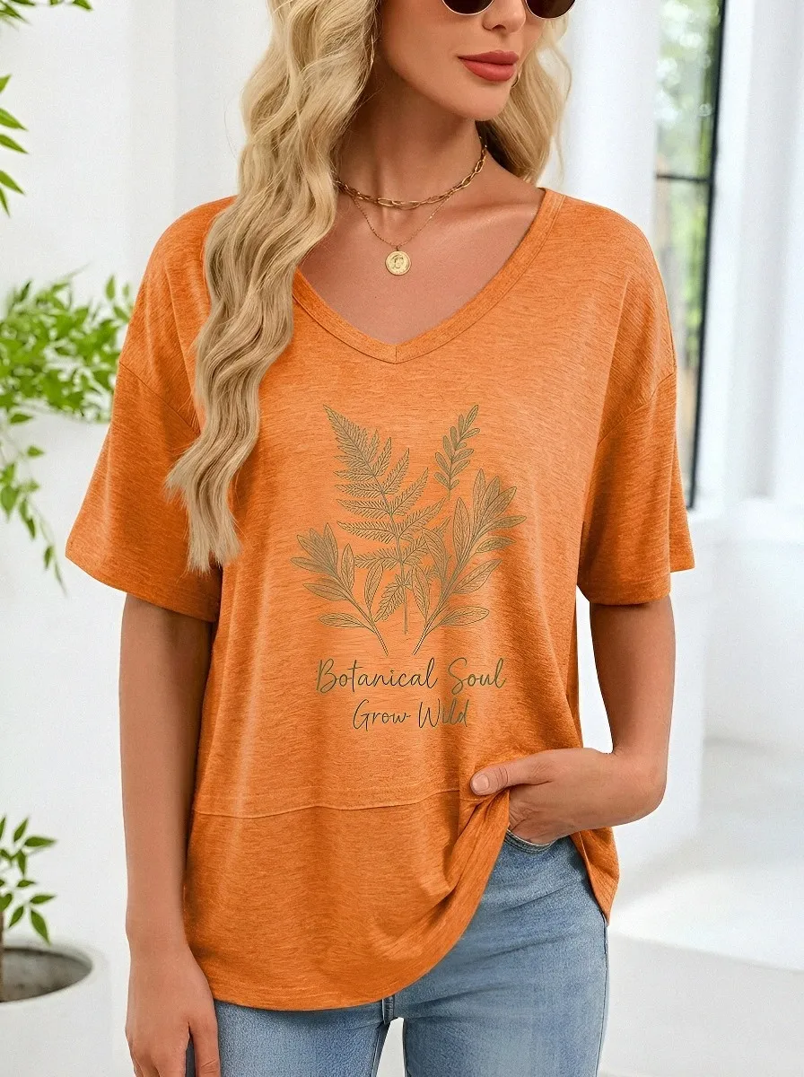 Nature Lover Botanical T-Shirt Modern