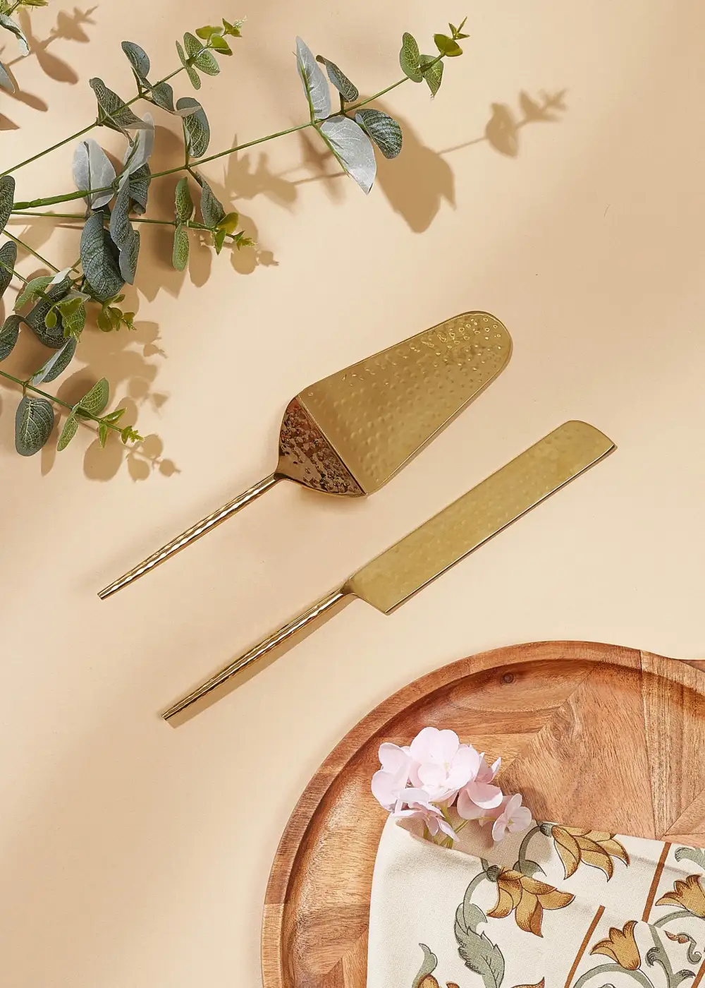 Artisan Hammered Cake Knife And Server