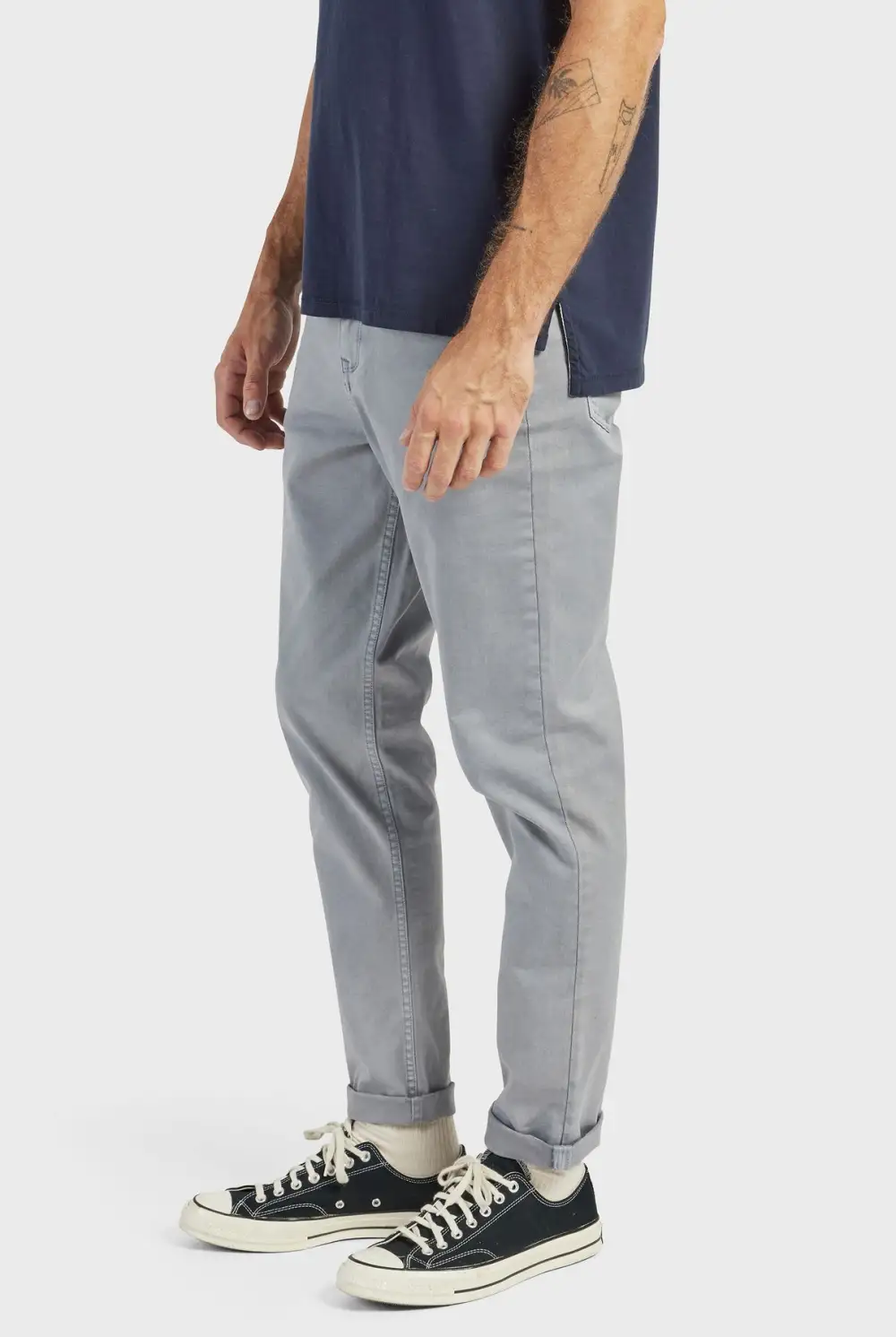 Relaxed Tapered Cotton Twill Casual Trousers