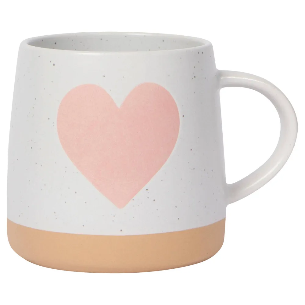 Hand Decorated Heart Stoneware Mug