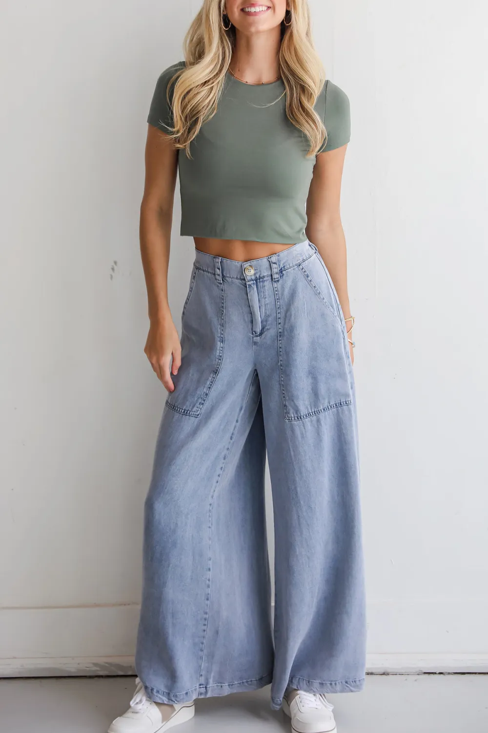 Denim Wide Leg Pants