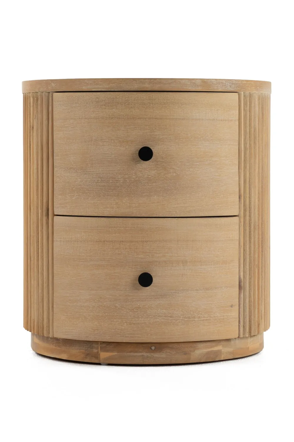 Ribbed Acacia Drawer Nightstand