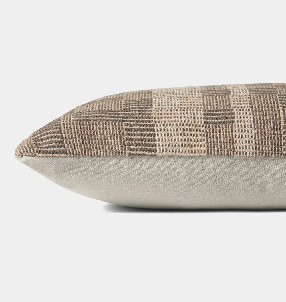 Charcoal Woven Sofa Throw Pillow
