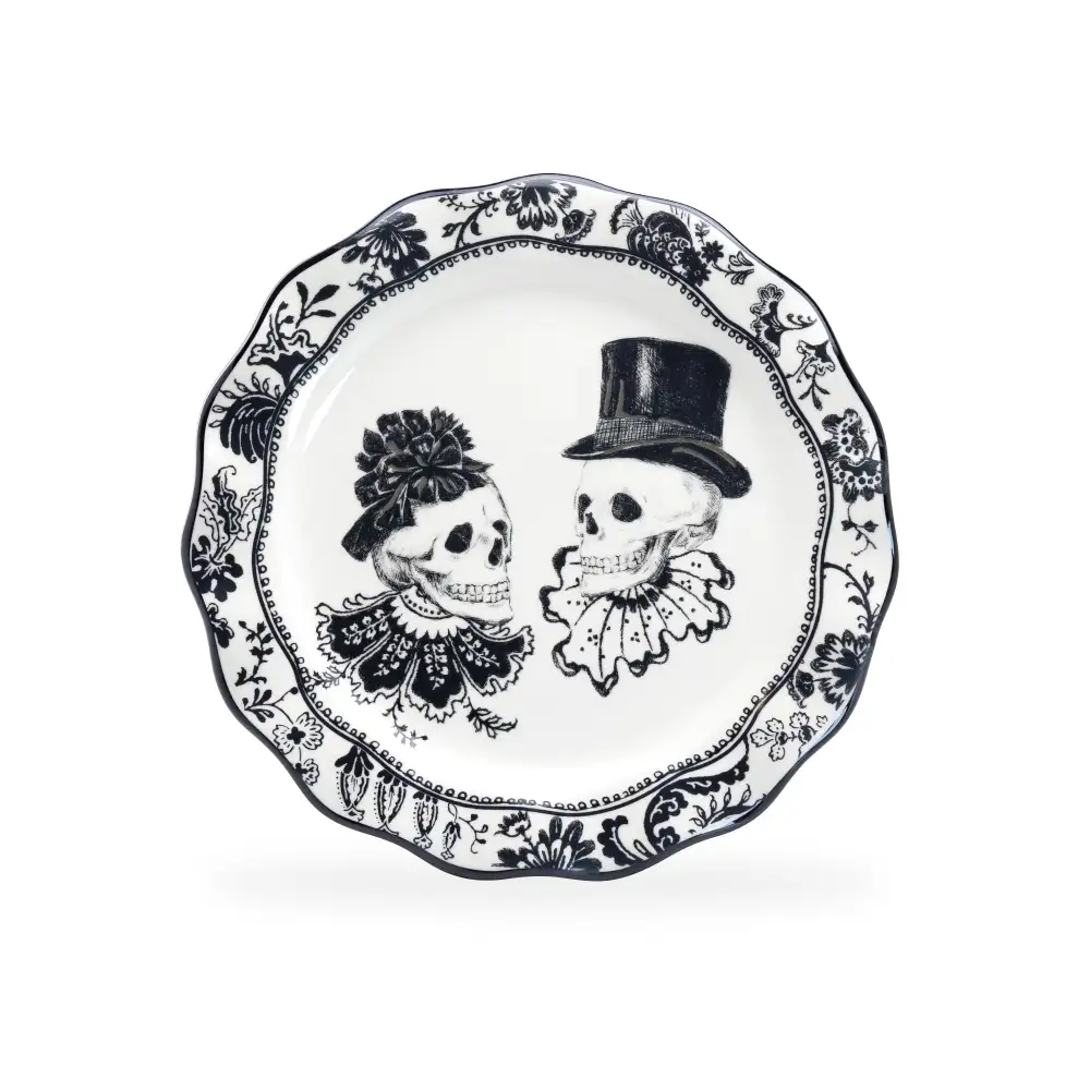 Victorian Skulls Stoneware Dessert Plate