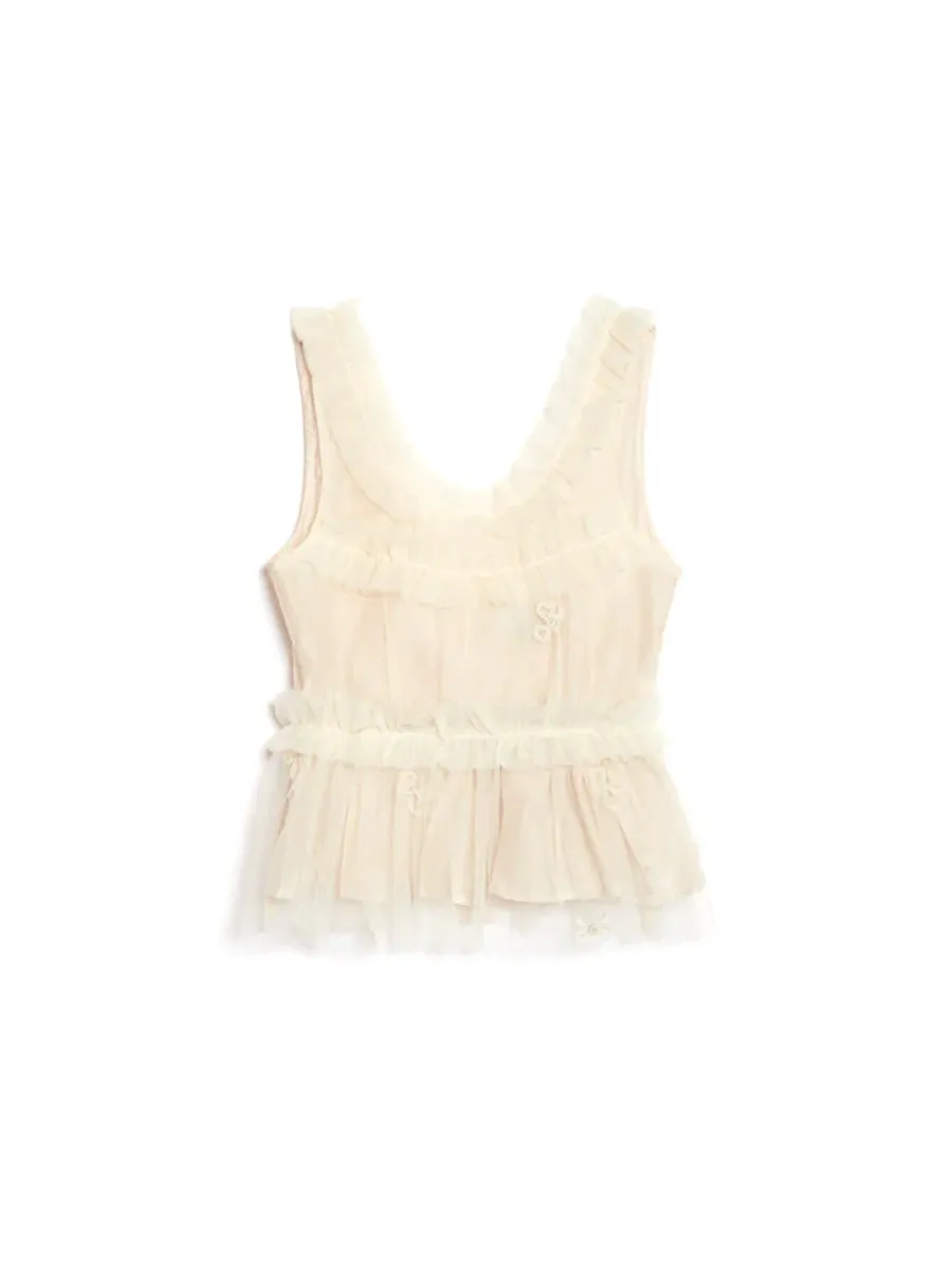 Tulle Ruffle Top