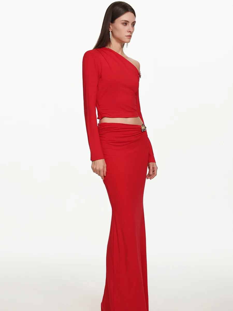 Gracelyn Romantic Contour Floral Hardware Two Piece Set