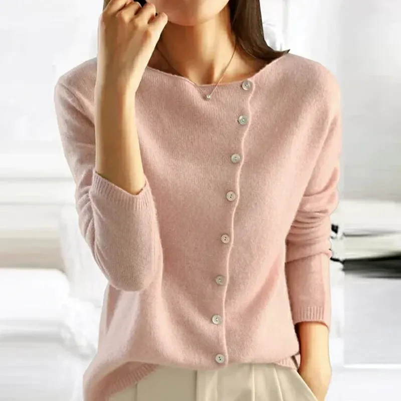Relaxed Fit Winter Button Front Cardigan