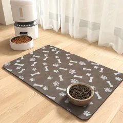 Paw & Bone Motifs Pet Feeding Mat