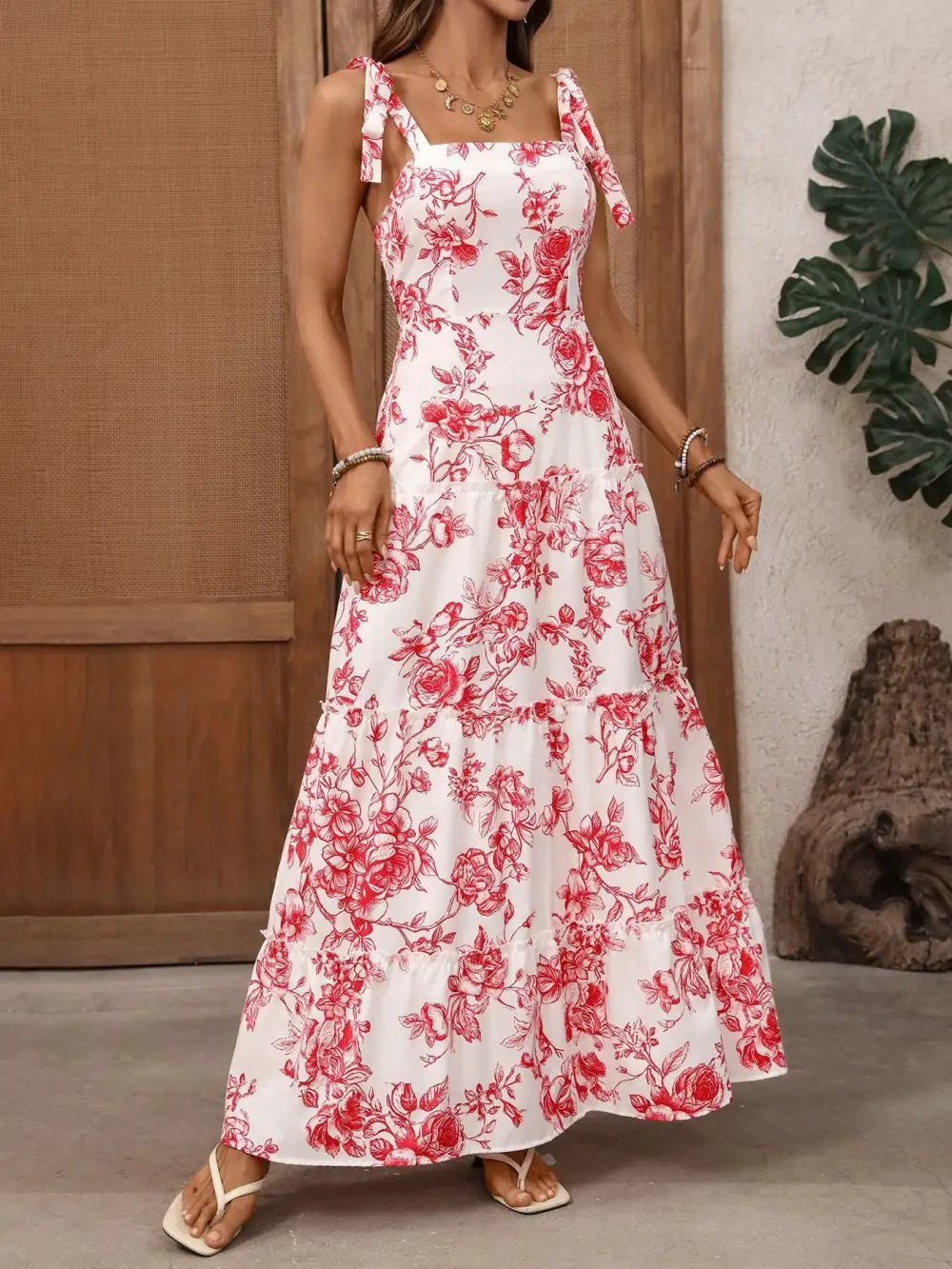 Modern Floral Maxi Dress