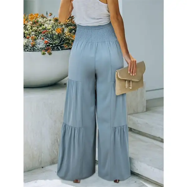 Smocked High Waist Pants