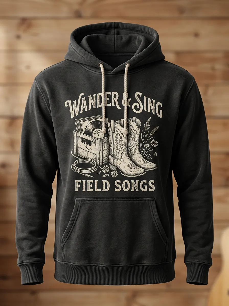 Cowboy Cowboy-Boot Country Music Graphic Hoodie