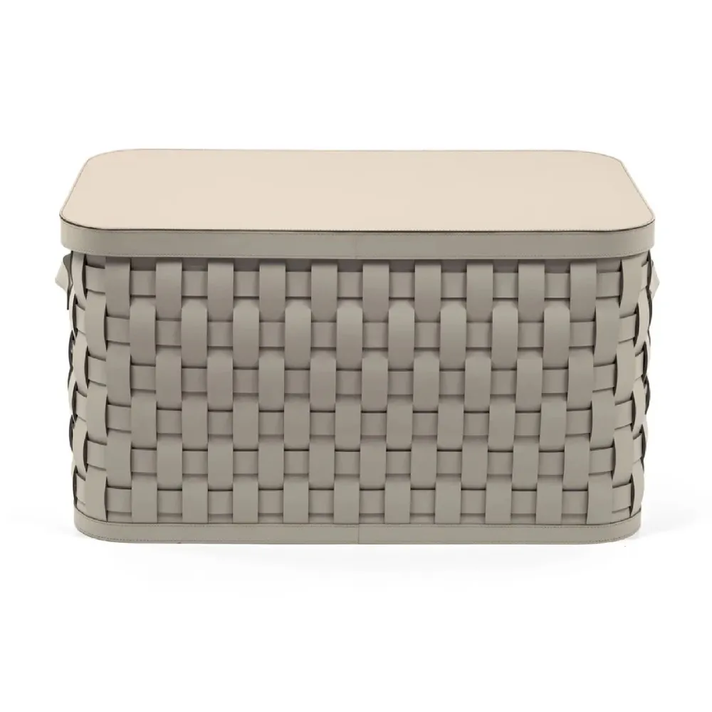 Woven Leather Shoes Basket