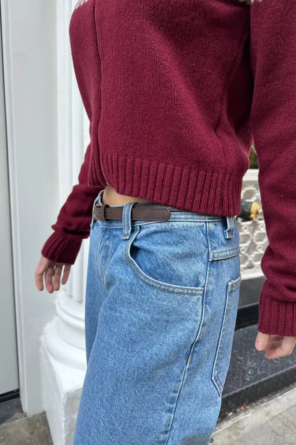 Women’s Brown Faux Leather Buckle Belt