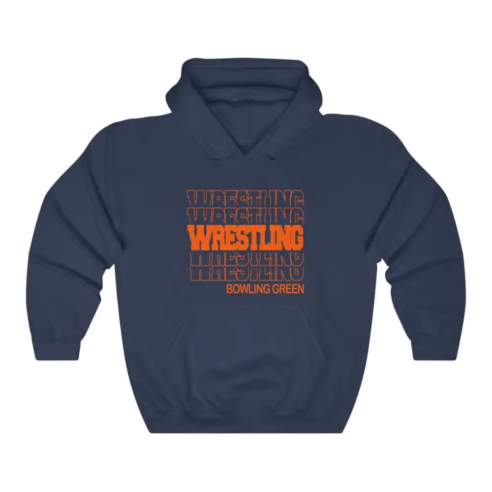 Casual Modern Stacked Wrestling Graphic Pullover Hoodie