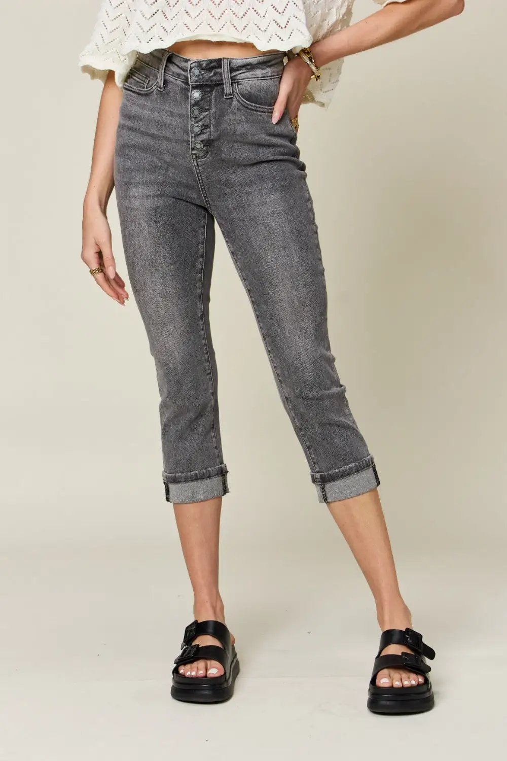 Textured High Waist Bottoms