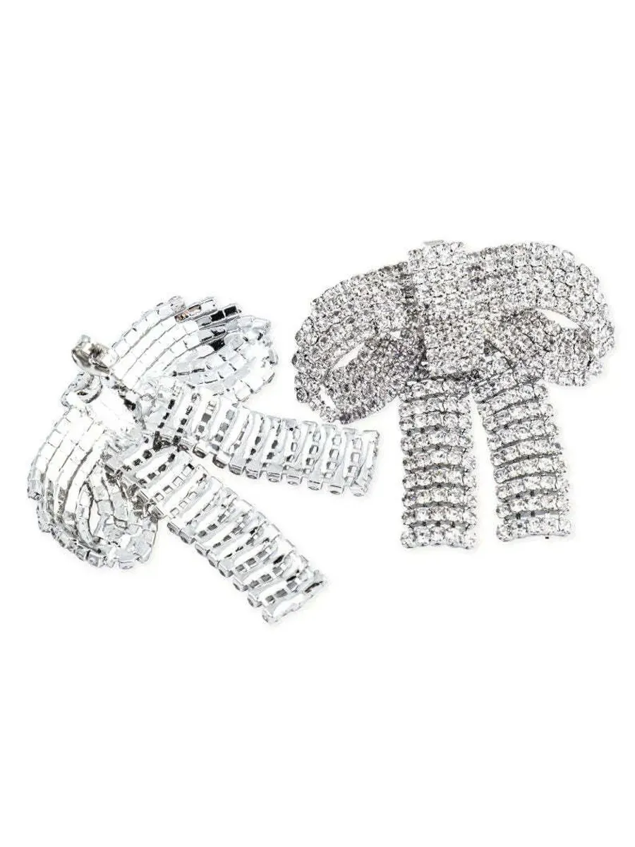 Clara Crystal-embellished Bow Earrings